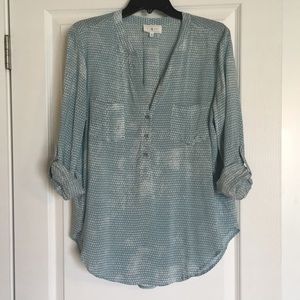 Blue and white blouse